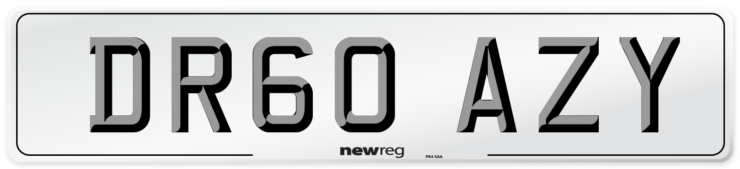 DR60 AZY Number Plate from New Reg